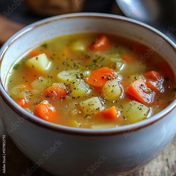 Fototapeta vegetable soup with meat