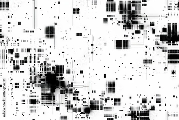 Fototapeta Abstract Black and White Geometric Pattern