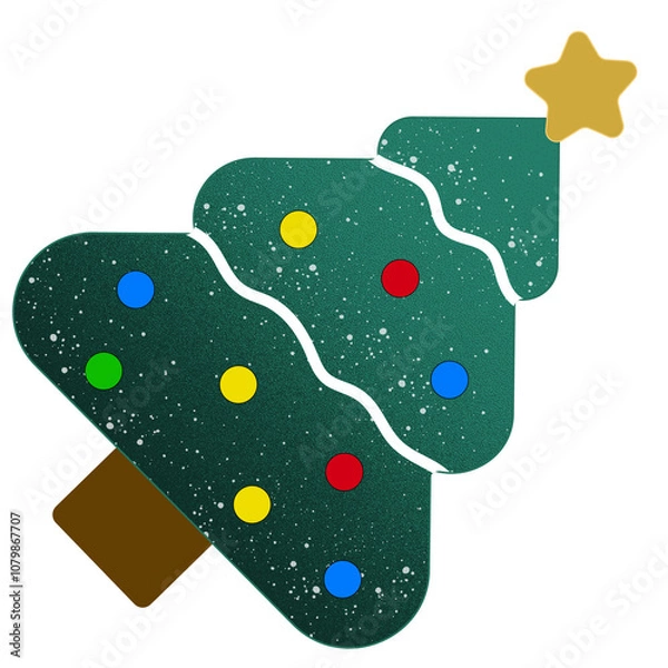 Obraz christmas tree with decorations and lights