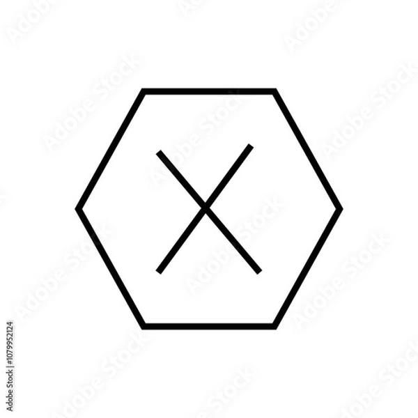 Obraz cross line icon