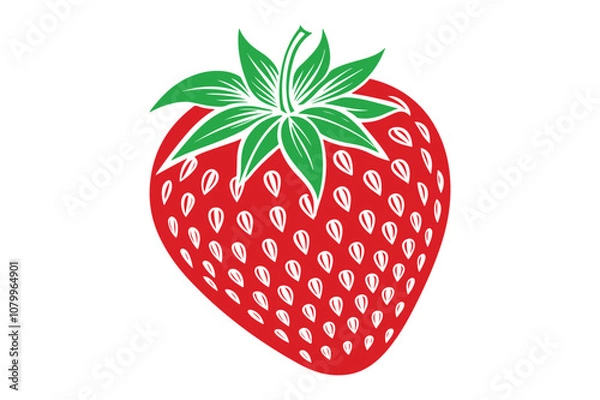 Obraz Strawberries vector illustration, Strawberries silhouette vector

