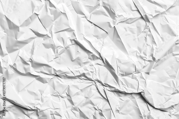 Fototapeta Crumpled White Paper Texture