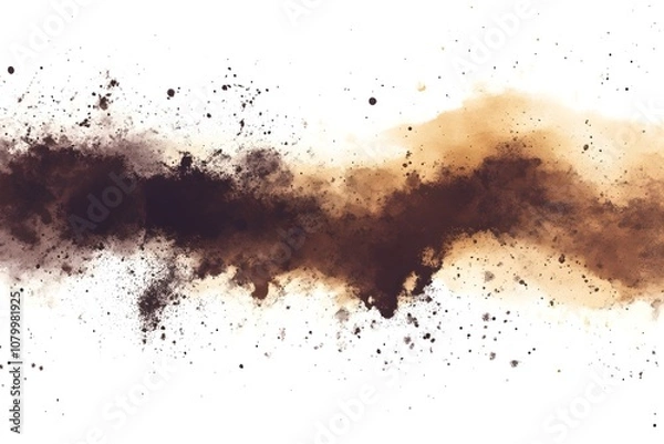 Fototapeta A long line of brown and white particles