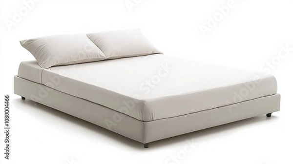 Obraz A fitted sheet is designed to fit snugly over a mattress, with elastic around the edges to hold it in place. It is made of a soft, comfortable fabric, and is typically white or a light color