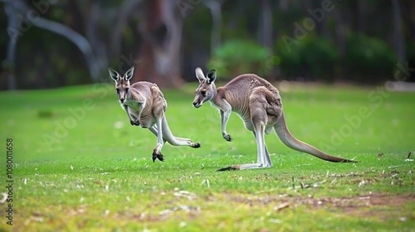 Obraz two kangaroos with sharp eyes