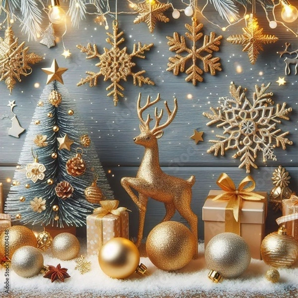 Obraz christmas background with christmas tree