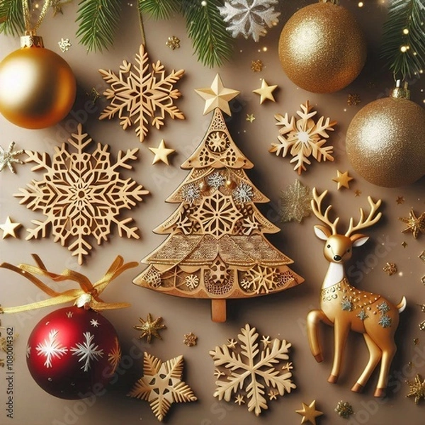 Obraz christmas background with christmas tree