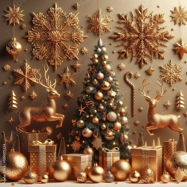 Obraz christmas background with christmas tree