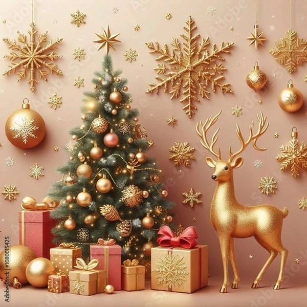 Obraz christmas background with christmas tree