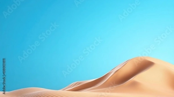 Obraz A serene desert landscape with smooth sand dunes and clear sky.