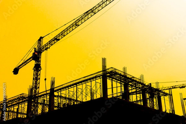 Obraz Construction Site silhouettes