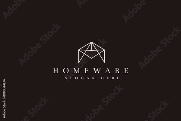 Obraz luxury homeware icon logo design vector ideas with outline, modern and elegant styles. creative line art homeware symbol logo vector design template isolated on white background