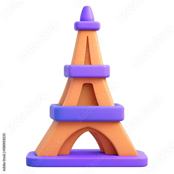 Fototapeta Eiffel Tower 3D Icon
