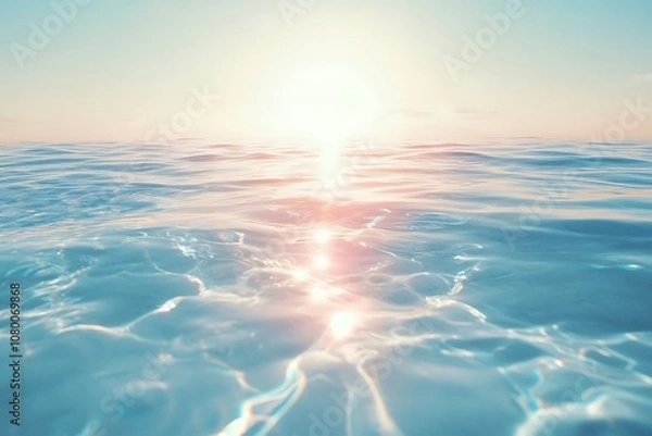 Fototapeta Clear water with soft sunlight reflection
