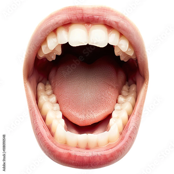 Fototapeta Open mouth isolated on a transparent background