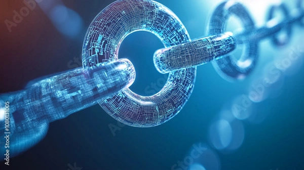 Fototapeta Blockchain and Cryptocurrency Illustration for Fintech Solutions