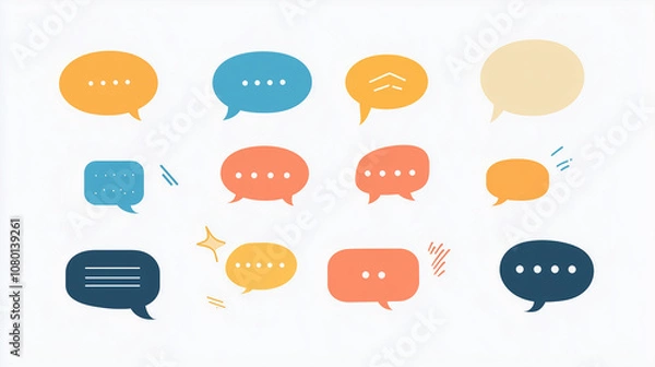 Obraz Various speech bubble illustrations, design materials, materials, flat illustrations
