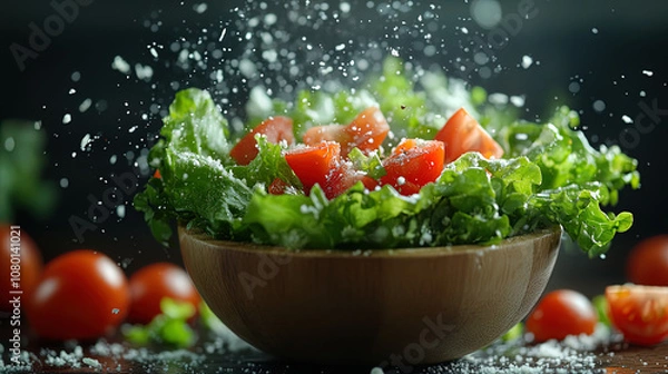 Fototapeta professional food photography of a salad on the table