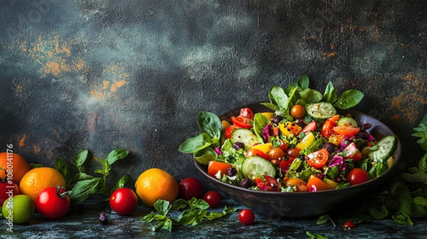 Fototapeta professional food photography of a salad on the table