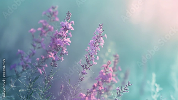 Fototapeta Softly lit, gradient background in muted lavender