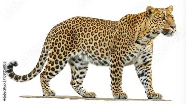 Obraz Realistic leopard PNG with transparent background for graphic design, digital art, and creative projects
