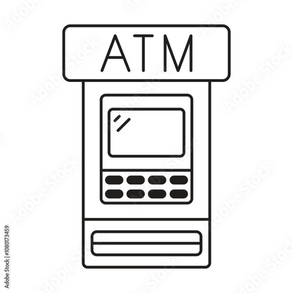 Obraz ATM machine icon vector on white background