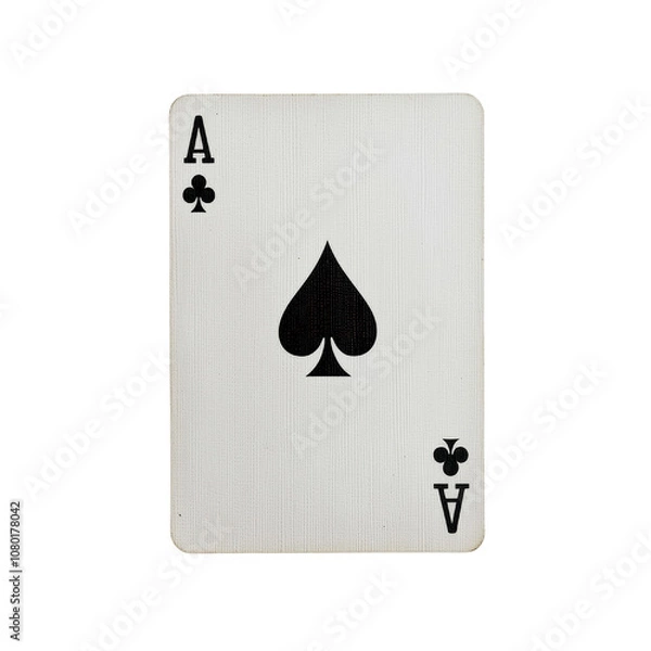 Obraz Ace of spades playing card on a white background, ideal for card game themes and designs.