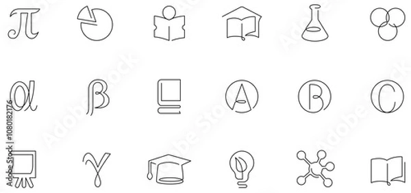 Fototapeta Set of Science & Education icons