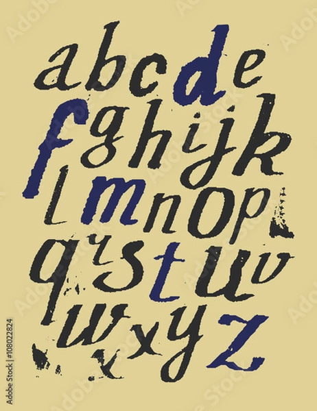 Fototapeta  Hand drawn alphabet. Vector illustration.