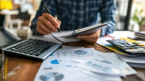 Fototapeta Practical steps to reduce debt, focusing on sustainable financial improvements