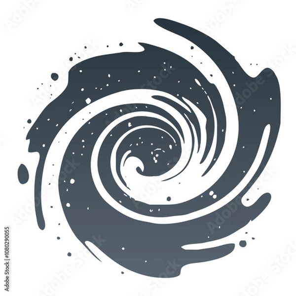 Fototapeta A dark gray stream resembling a mystical vortex or a cosmic storm. Shadow Spiral