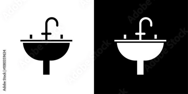 Obraz Bathroom sink icon linear logo isolated