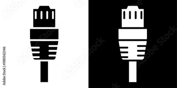 Fototapeta ethernet cable plug icon linear logo isolated