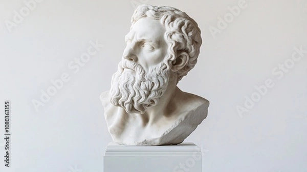 Obraz Ancient Greek sculpture of a man with long beard - Socrates