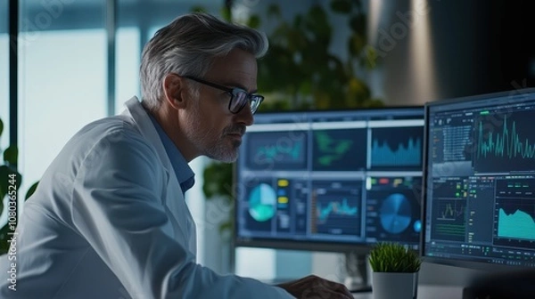 Fototapeta The Scientist Analyzing Data