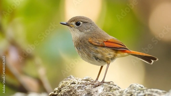 Obraz Rufous-bellied Niltava: A Captivating Portrait of a Small Bird with Vivid Orange Plumage