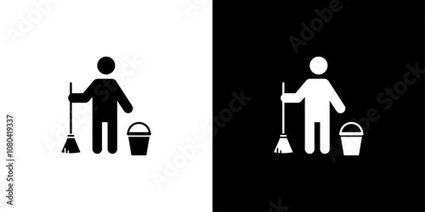 Obraz Janitor icon linear logo isolated