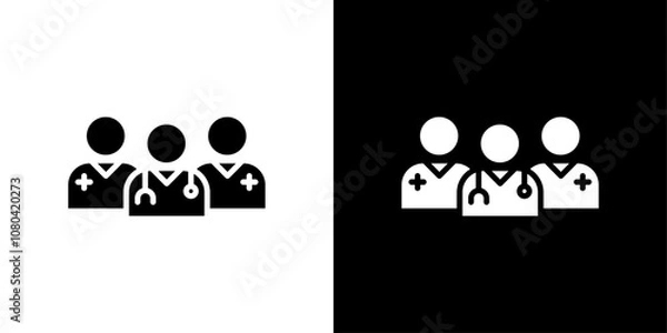 Obraz Medical team icon linear logo isolated