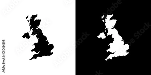 Obraz United Kingdom map icon linear logo isolated