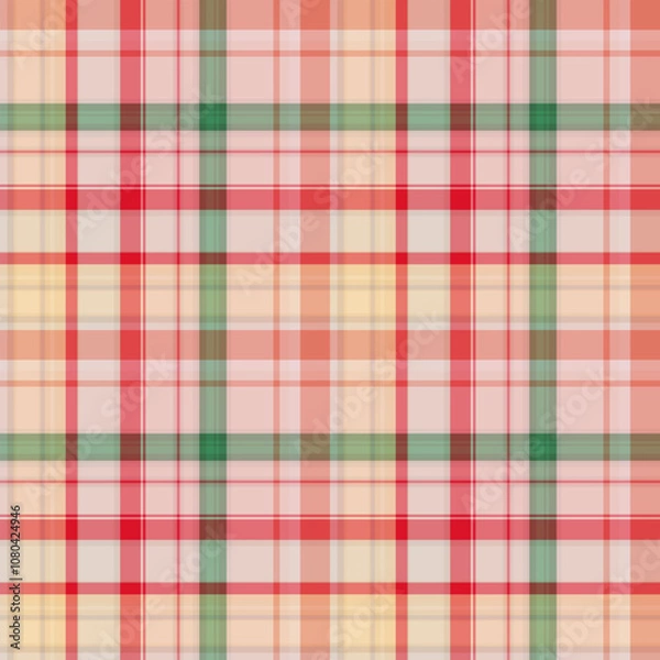Fototapeta Seamless colorful striped plaid pattern design. for plaid, fabric, carpet, rug, textile, clothes, table, weaving, dress, clothing. Vector drawing