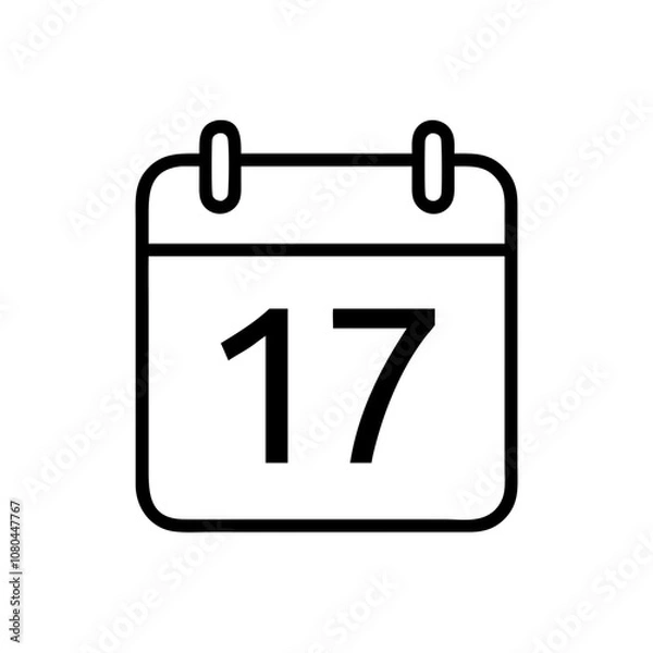 Fototapeta Simple calendar icon with date seventeen, representing St. Patrick's Day
