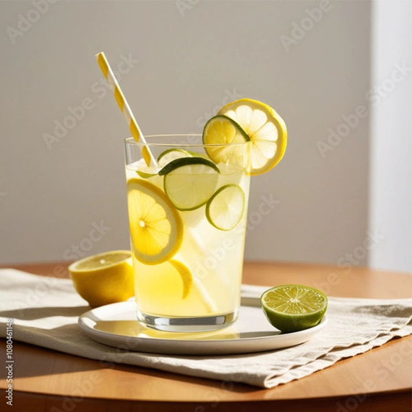 Obraz glass of lemonade with lemon
