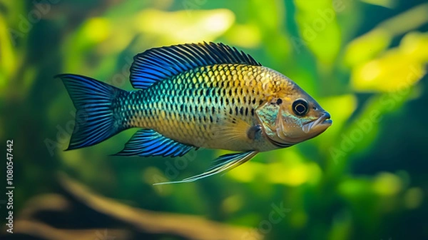 Obraz Photo Green Terror Cichlid Fish Aquarium Underwater