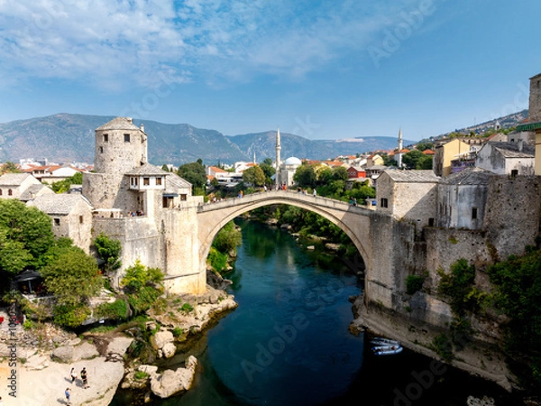 Obraz defaultAerial View of Mostar and the Historic Stari Most