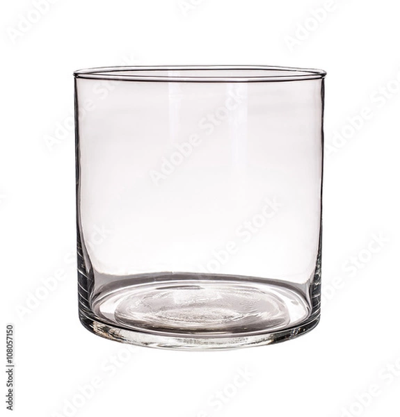 Obraz Clear glass vase isolated on a white background