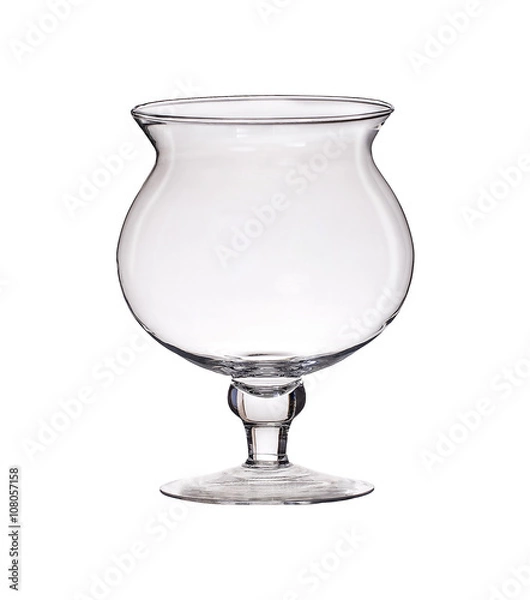 Obraz Clear glass vase isolated on a white background