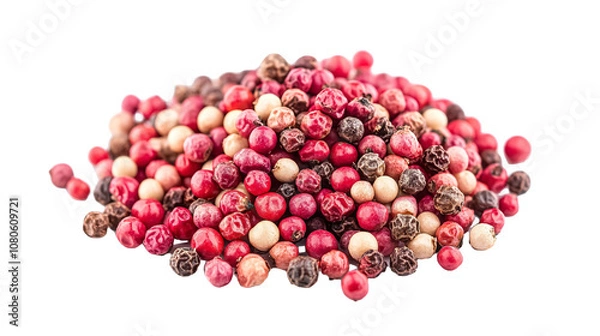 Obraz Pink peppercorns on a white background. isolated background.