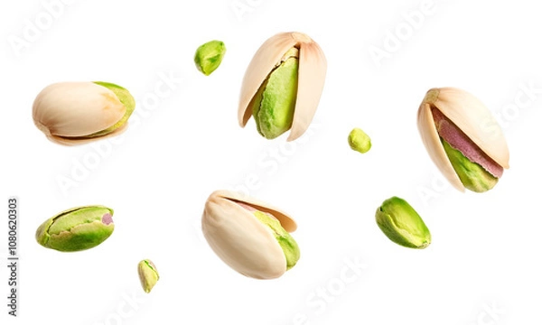 Obraz pistachio dry fruit isolated on white background 
