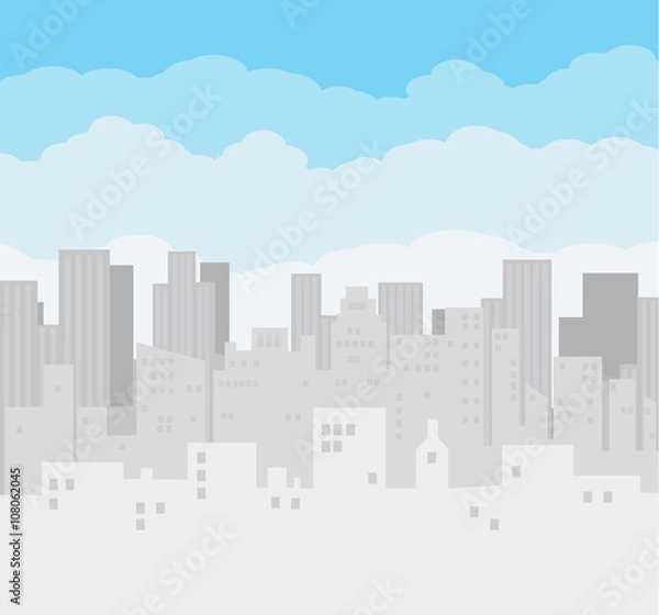 Fototapeta Buildings silhouette cityscape.