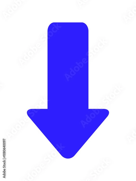 Obraz 下向き矢印　青